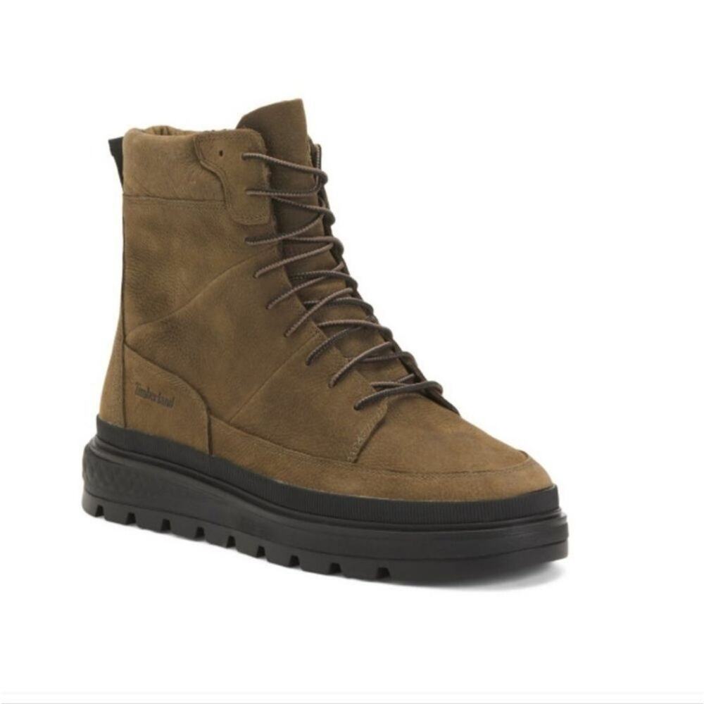 Timberland Ray City 6-Inch Dark Brown Leather‎ GreenStride Combat Boots Size 9